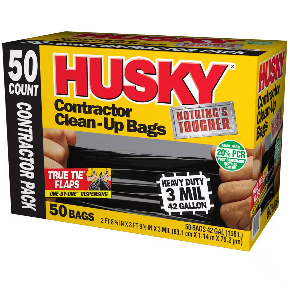 42 Gal. Heavy-Duty Contractor Clean-Up Bags with 20% PCR (50-Count)