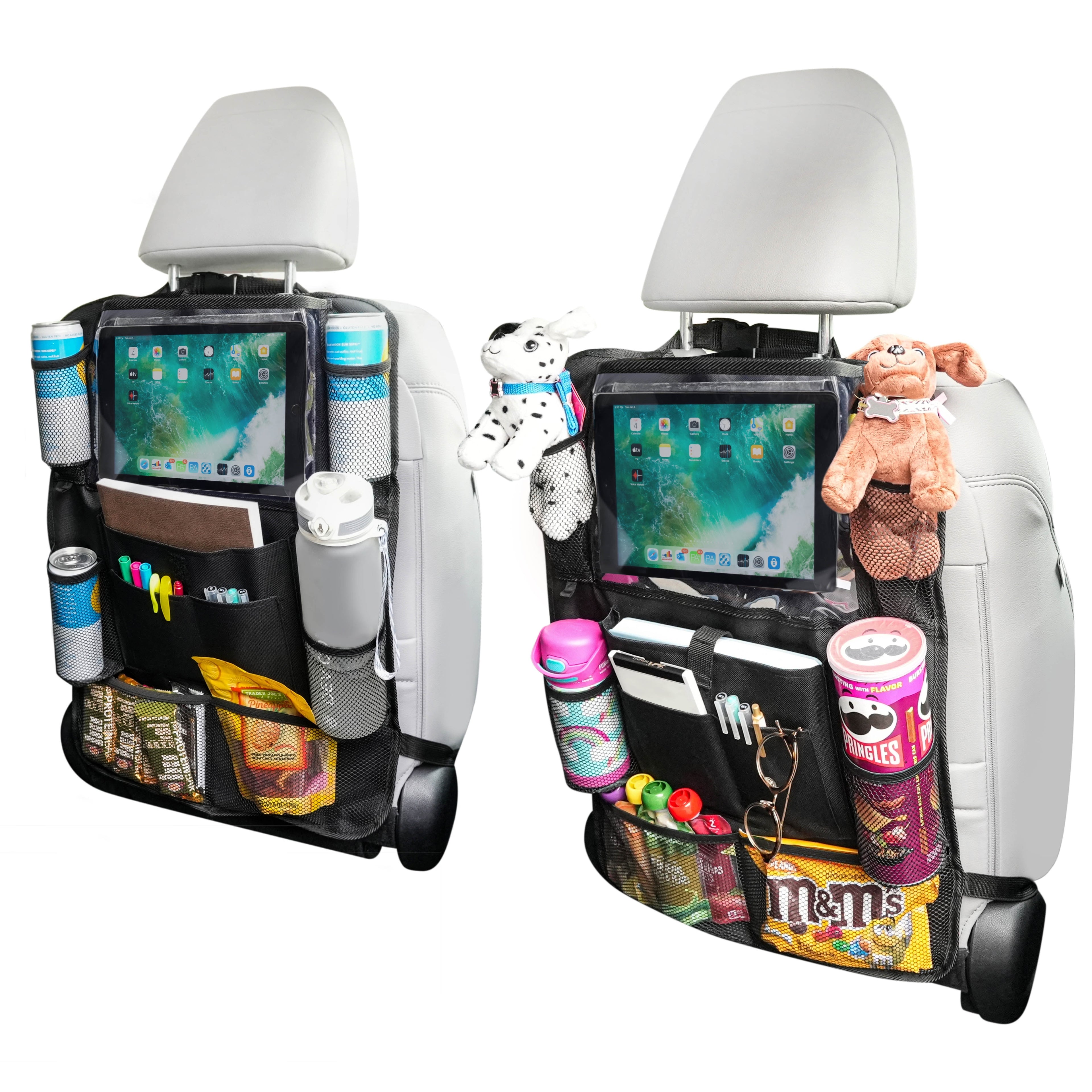 2X  Car Back Seat Organizer 9 Pocket Auto Storage Kick Mat Ipad Holder