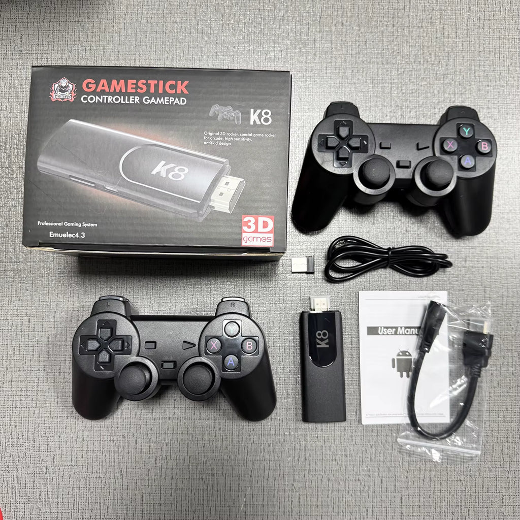 USA STOCK K8 Game Stick 40000+ Classic Games HD Output Gaming Player 2.4Ghz Wireless Controller Retro Home Video Game Console