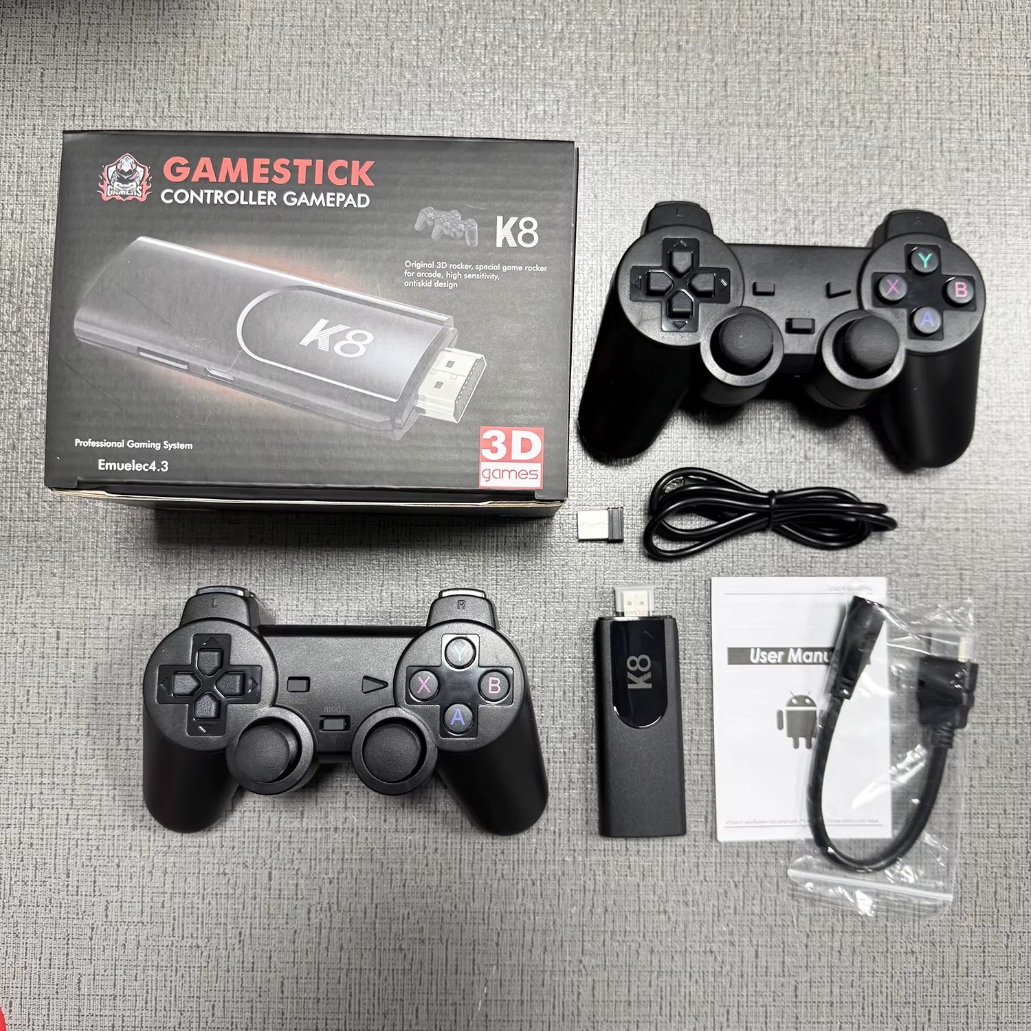 USA STOCK K8 Game Stick 40000+ Classic Games HD Output Gaming Player 2.4Ghz Wireless Controller Retro Home Video Game Console