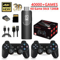 K8 Game Stick 64G 4K HD Video Game Console 40+Simulators Dual Wireless 2.4G Controller Retro Console 10000 Games for Kids Gift