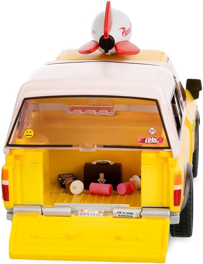 Official Pizza Planet Truck with Lights & Sounds - Toy Story Action Figures Set Includes Woody & Buzz Lightyear, Movable Parts, Light up Features & Vehicle Sounds
