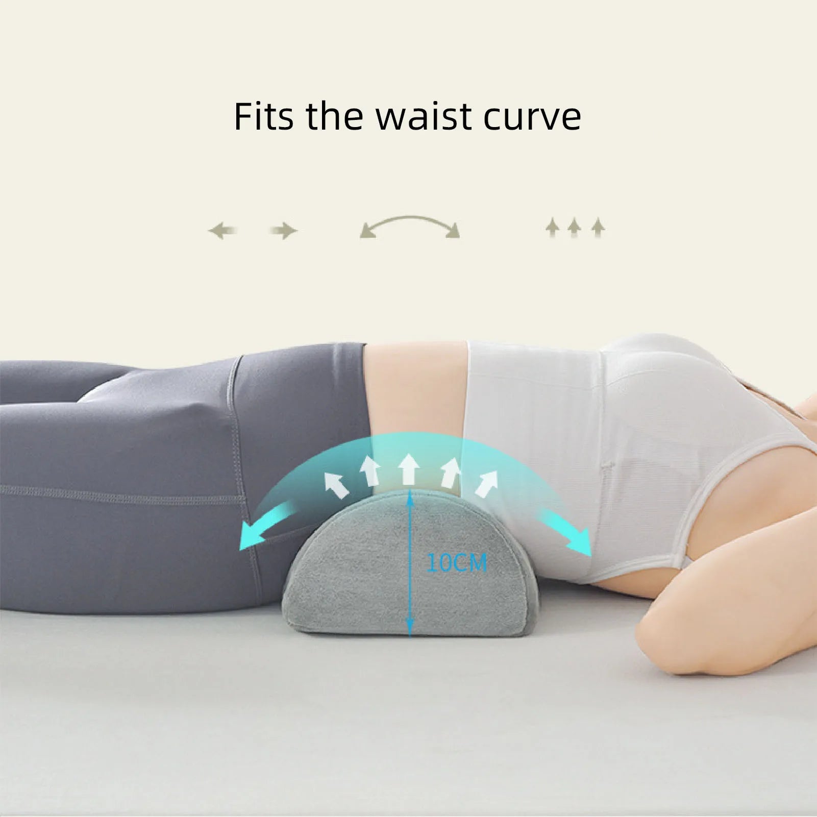 Half Roll Cushion Half Moon Pillow Memory Foam Ergonomic Waist Neck Leg Pillow for Sleeping