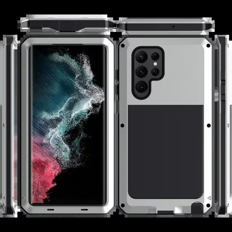 Case for Samsung S26 S25 S24 Ultra plus Note 20 Ultra Case Heavy Duty Protection Doom Armor Metal Aluminum Phone Luxury Cover