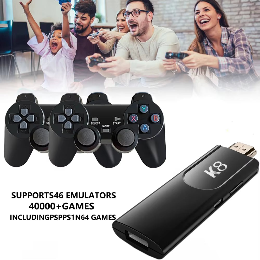 USA STOCK K8 Game Stick 40000+ Classic Games HD Output Gaming Player 2.4Ghz Wireless Controller Retro Home Video Game Console