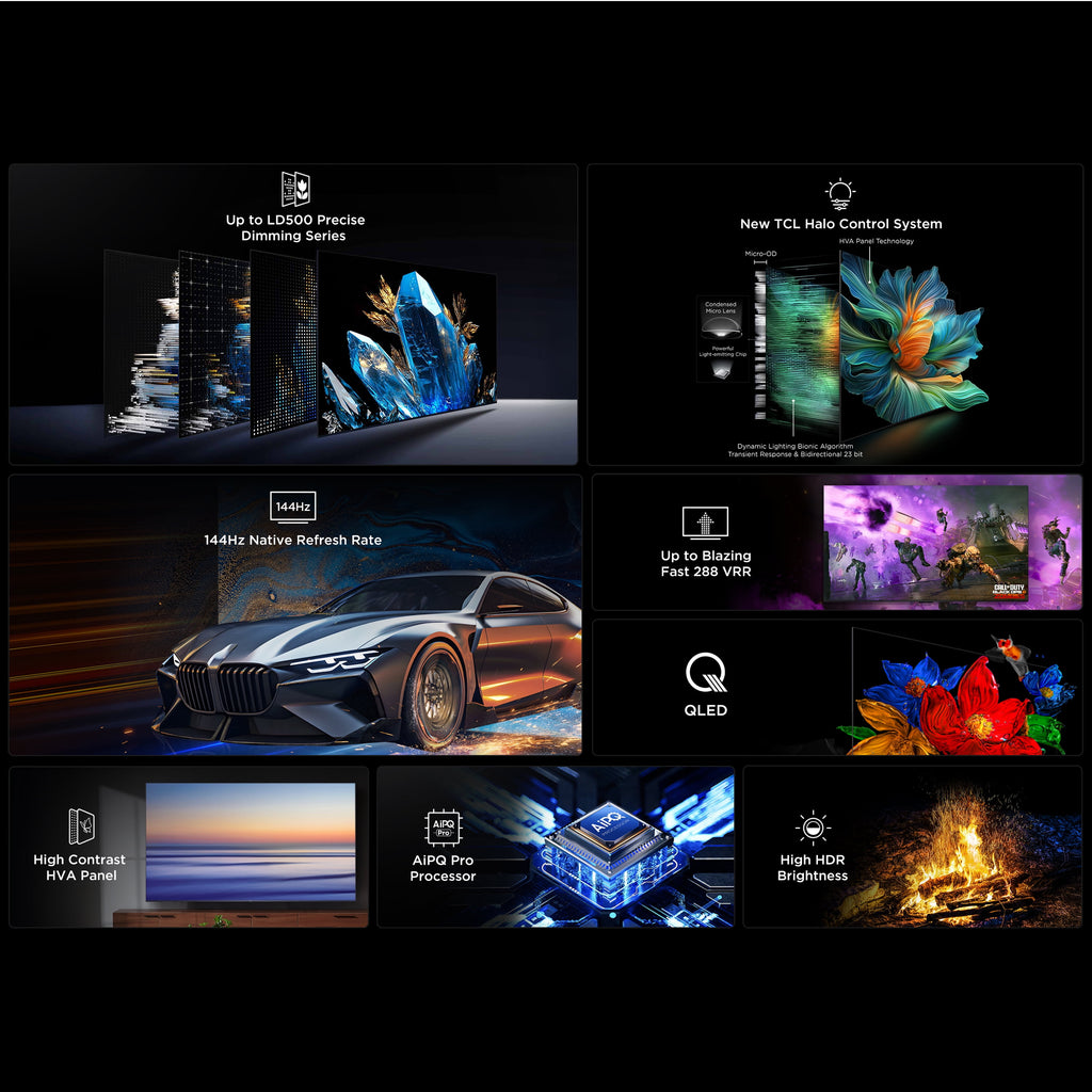 65" Class QM6K Series Qd-Mini LED QLED 4K UHD HDR Smart Google TV (NEW 2025) - 144Hz, Dolby Atmos Onkyo Audio, Halo Control System - 65QM6K