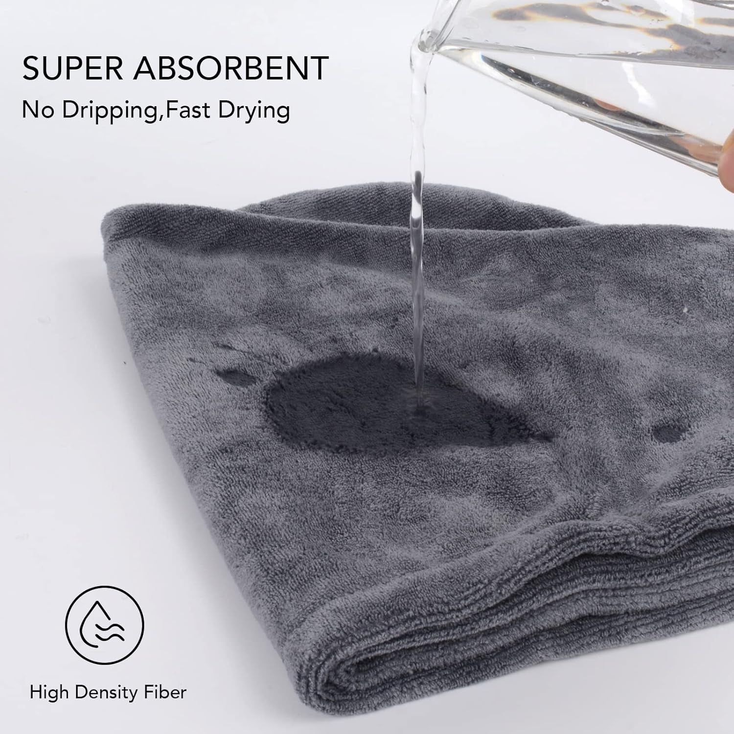 Microfiber Hair Drying Cap Hair Towel Turban Twist for Women Fast Drying Towels Head Turban Absorbent Soft Lightweight 3 Pack Grey