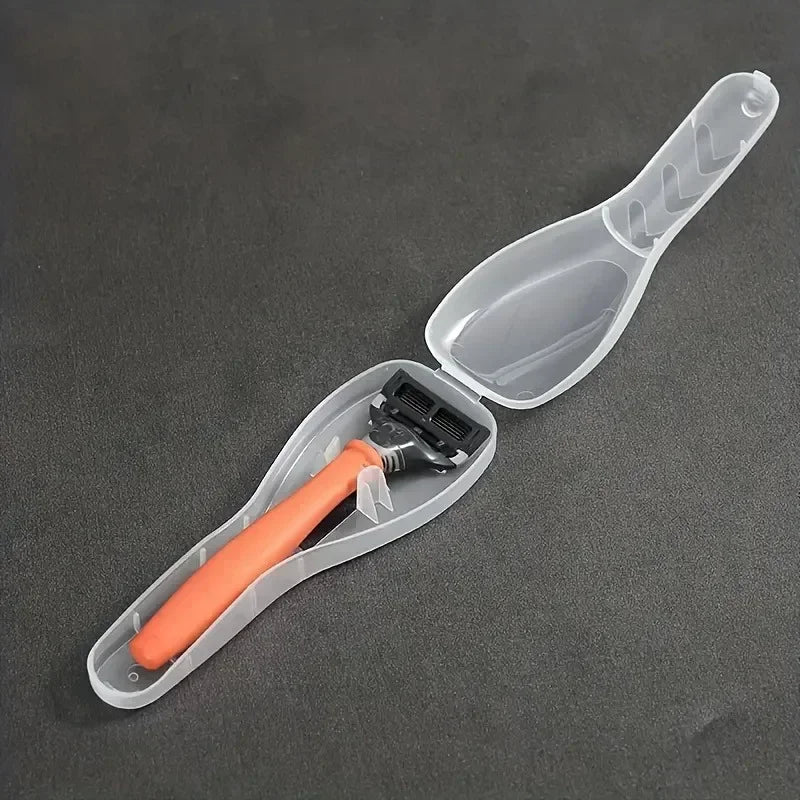 1Pc Portable Travel Men Manual Razor Protector Plastic Box Cover Container Storage Shaver Holder Protector Case Organizer