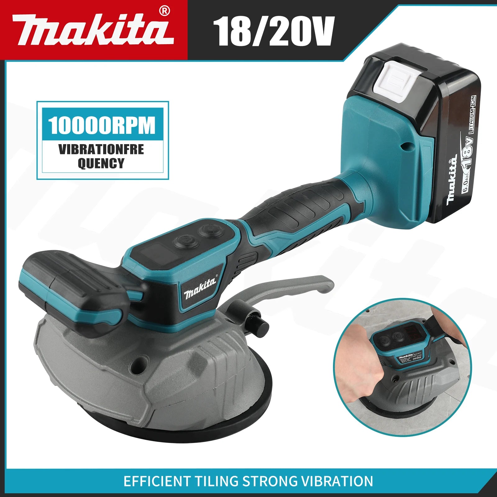 M424 8 Speed Tile Laying Machine Tile Vibration Leveling Machine Cordless Tile Installation Tool for  18V Battery