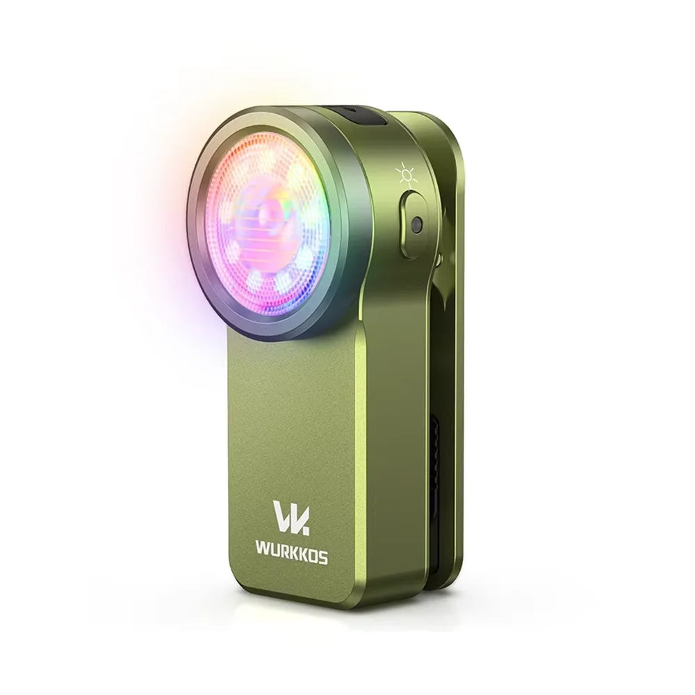 HD03 680LM Mini Clip Light USB Rechargeable Pocket Flashlight Spotlight/Floodlight Portable RGB Torch with Magnet