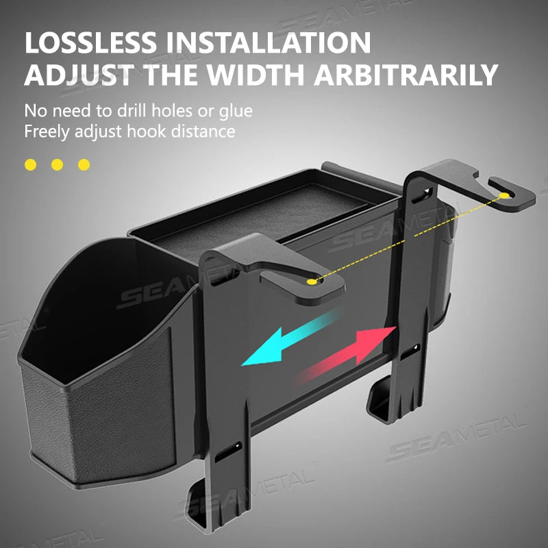 Car Back Seat Organizer Multifunctional Car Storage Box Universal Cup Holder/Trash Bin/Tissue Holder/Phone Mount/Hooks