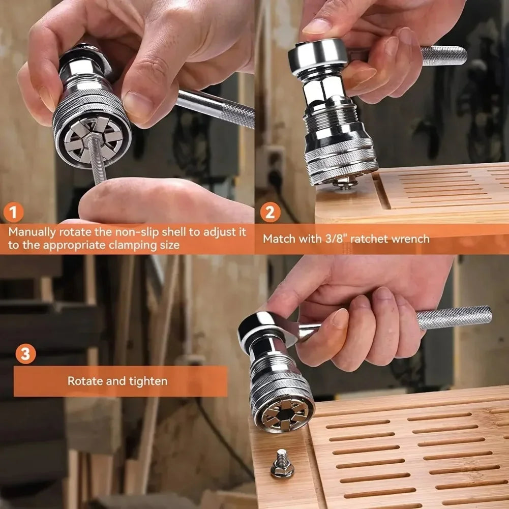 Adjustable Socket 3/8-3/4'' Universal Electric Wrench Sleeve Converter 10-19Mm Socket Multifunctional Maintenance Drive Tool