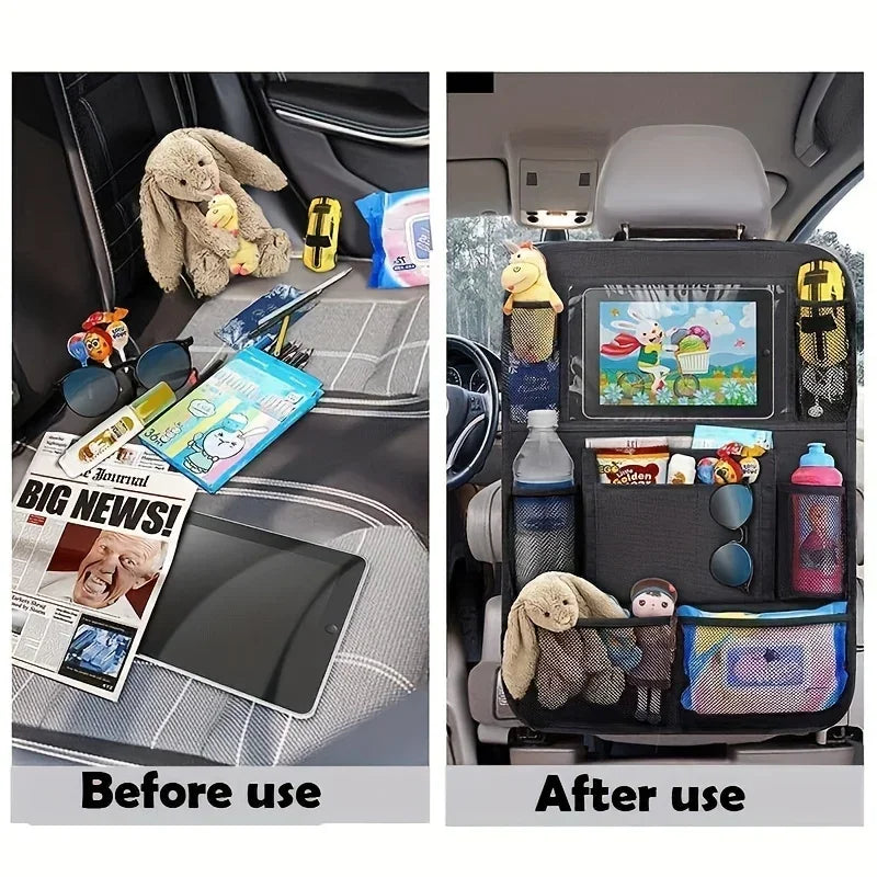 1Pc-Multi-Pocket Car Seat Organizer - Waterproof, Durable Material-Perfect for Road Trips and Daily Use-Great Gift for Holidays