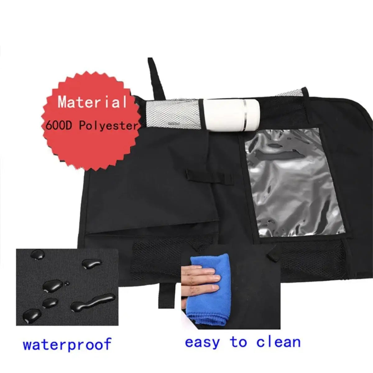 Car Backseat Organizer, Kick Mat Seat Protector with Touch Screen Tablet Holder, Auto Organizer for Kids Back Travel Accessories