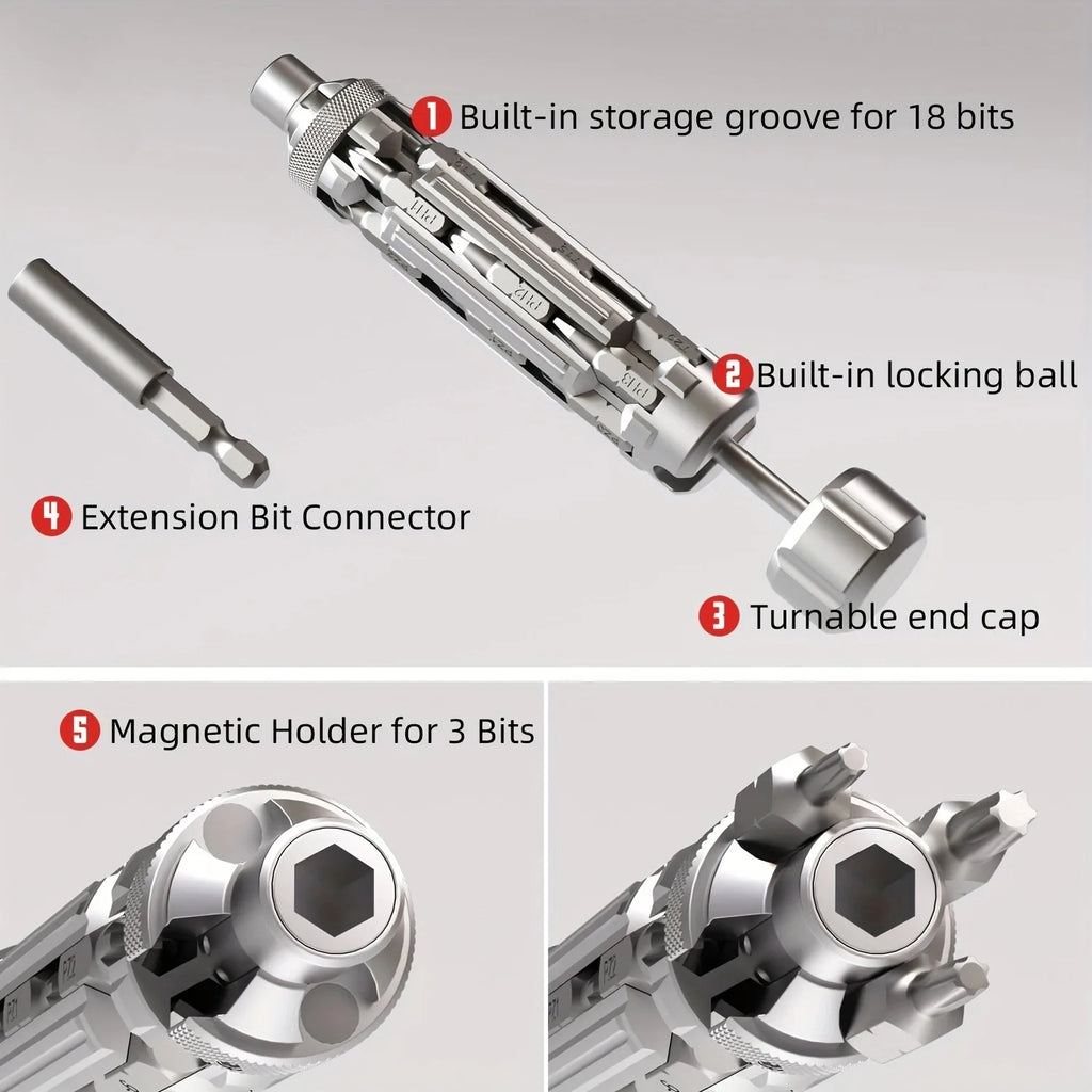 S1 EDC Multi-Function Screwdriver Set with Magnetic Torx Phillips Hex Drill Bit Portable Repair Tool for Outdoor Home