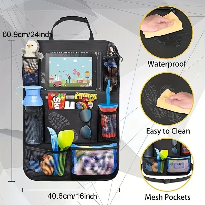 1Pc-Multi-Pocket Car Seat Organizer - Waterproof, Durable Material-Perfect for Road Trips and Daily Use-Great Gift for Holidays