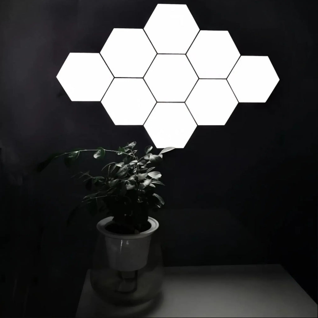 1Pc Hexagonal Touch LED Wall Light, Neutral White Light, Night Light Touch, Convenient to Use, Energy-Saving, 6-Pack