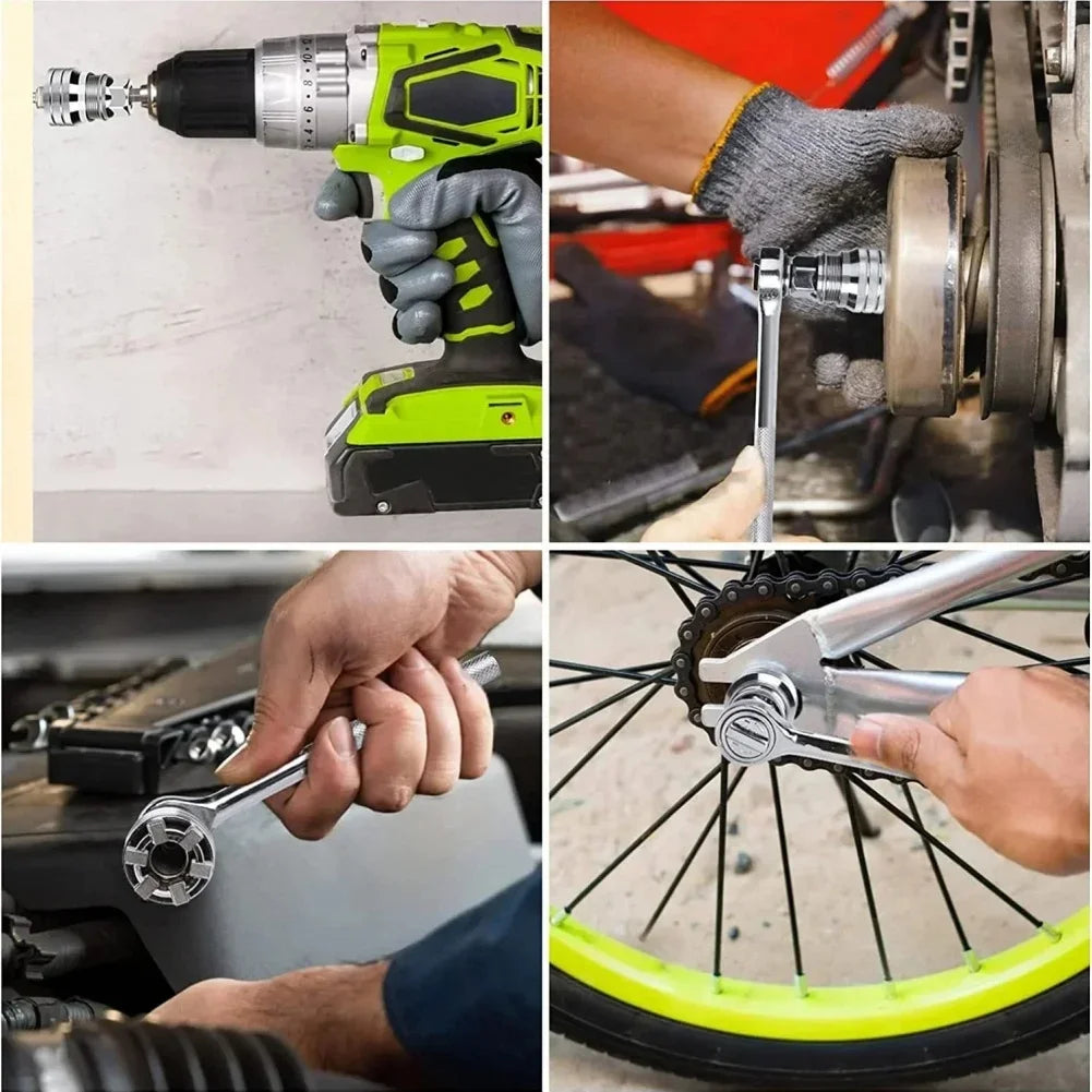 Adjustable Socket 3/8-3/4'' Universal Electric Wrench Sleeve Converter 10-19Mm Socket Multifunctional Maintenance Drive Tool