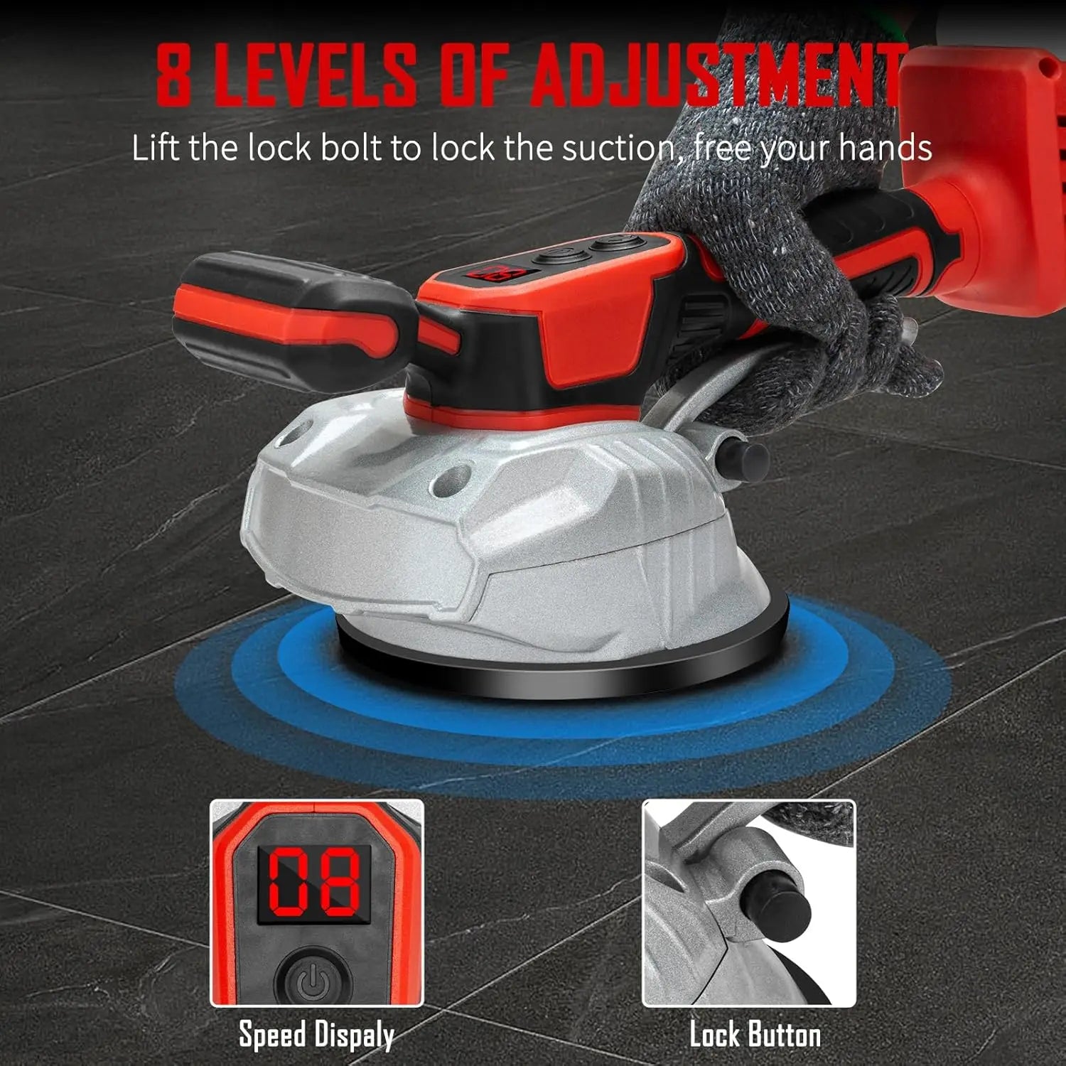 8 Speed Tile Vibration Leveling Machine Cordless Tile Installation Tool for Floor Tile Wall for Milwaukee 18V Battery Pin
