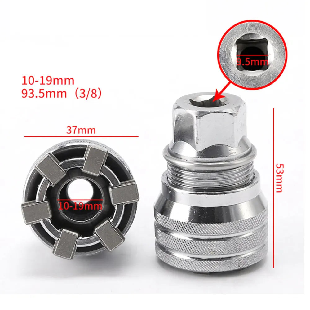 3/8 Inch Universal Sleeve Adaptive Socket Wrench Set 10-19Mm Drive Wrench Repair Tools for Home Auto Maintenance