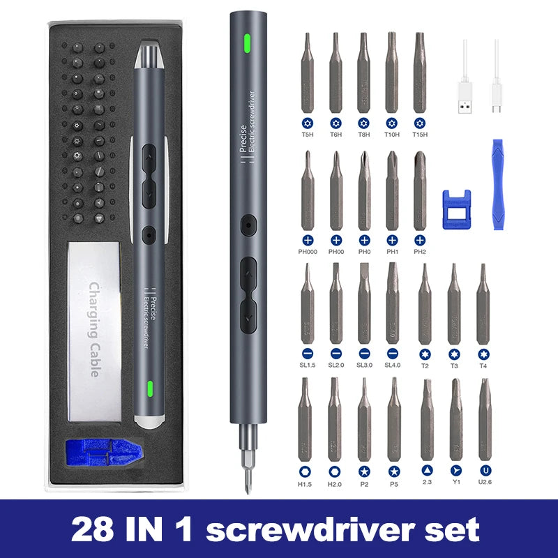 51/28/120 in 1 Electric Screwdriver Precision Set Power Tool Rechargeable Magnetic Small Bit for Mobile Cell Phone Repair