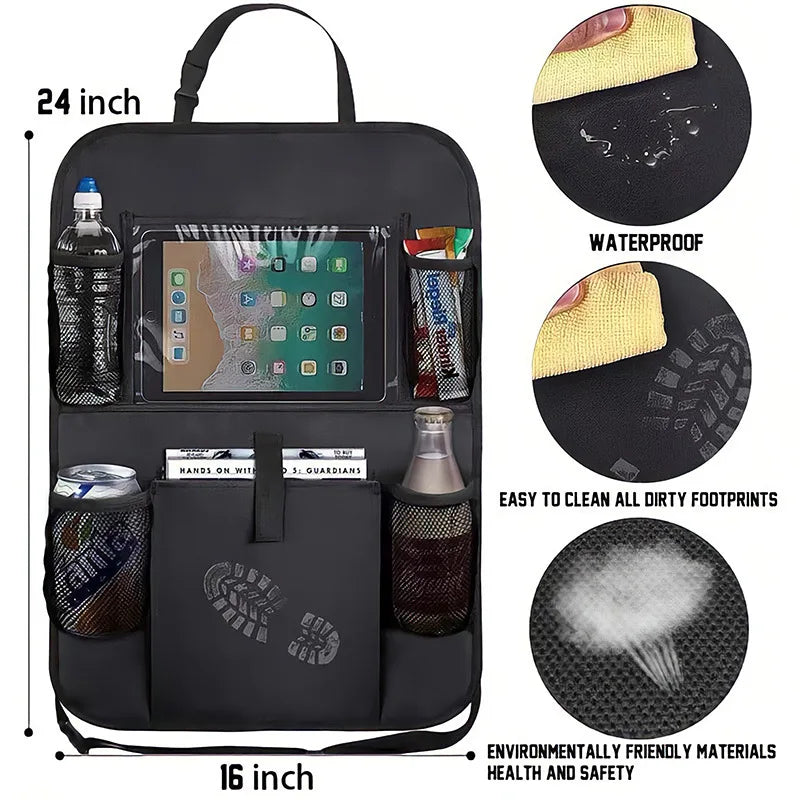 1Pcs Car Anti-Dirt Pad for Children Kids Auto Seat Back Protector Cover Universal Car Back Seat Organizer with Storage Pockets