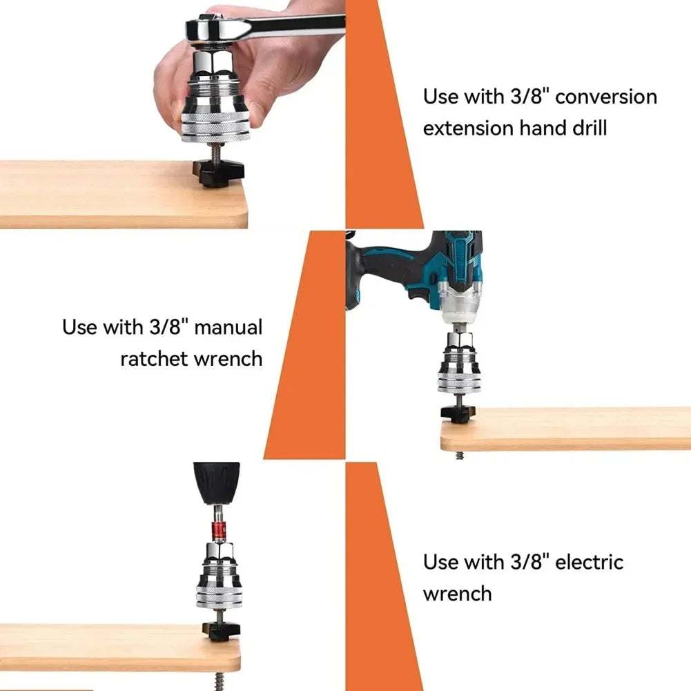 Adjustable Socket 3/8-3/4'' Universal Electric Wrench Sleeve Converter 10-19Mm Socket Multifunctional Maintenance Drive Tool