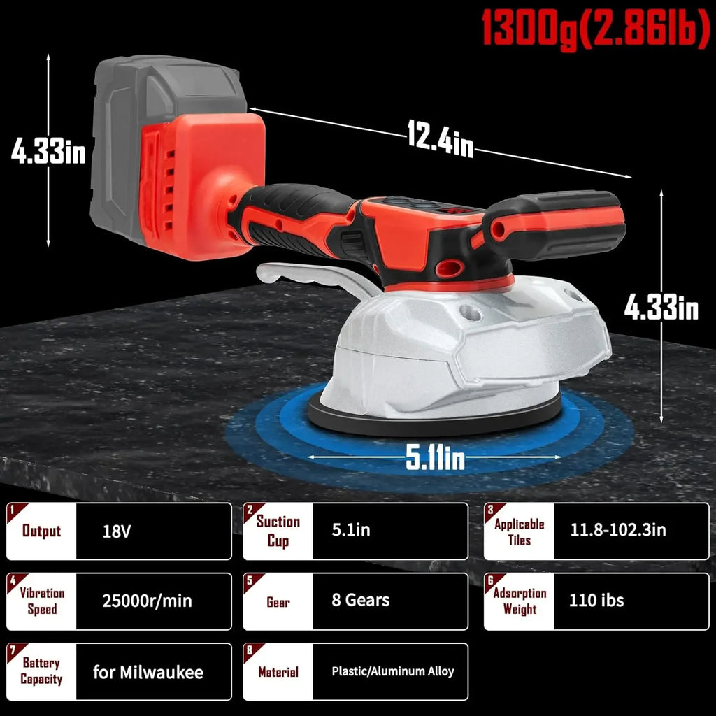8 Speed Tile Vibration Leveling Machine Cordless Tile Installation Tool for Floor Tile Wall for Milwaukee 18V Battery Pin