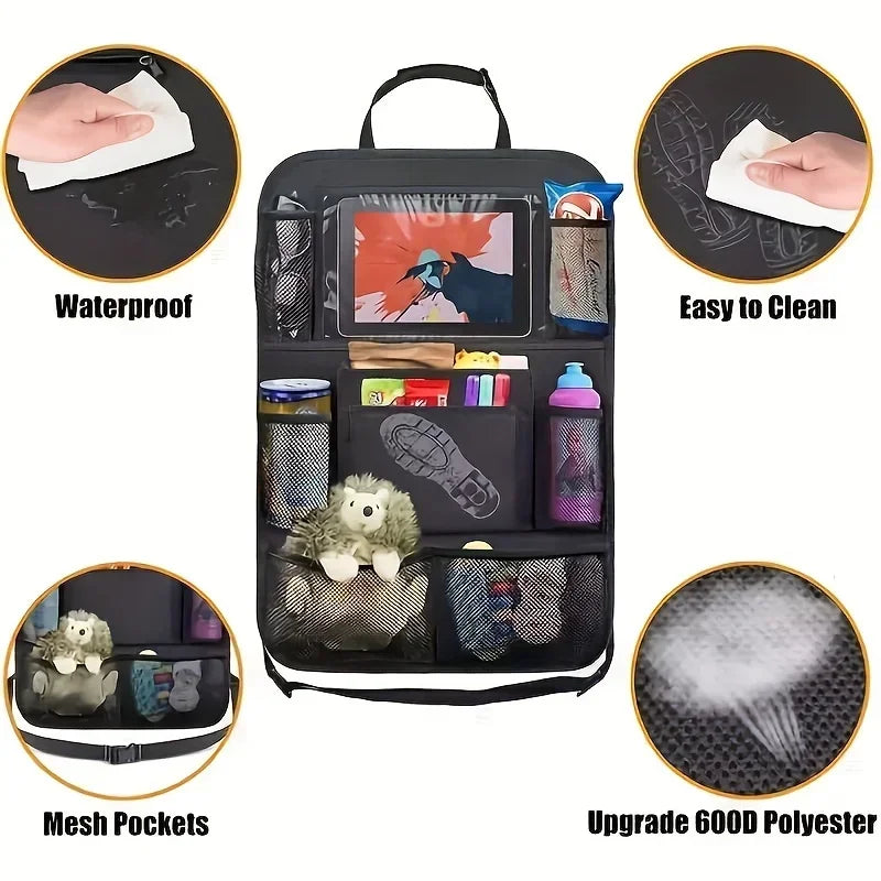 1Pc-Multi-Pocket Car Seat Organizer - Waterproof, Durable Material-Perfect for Road Trips and Daily Use-Great Gift for Holidays