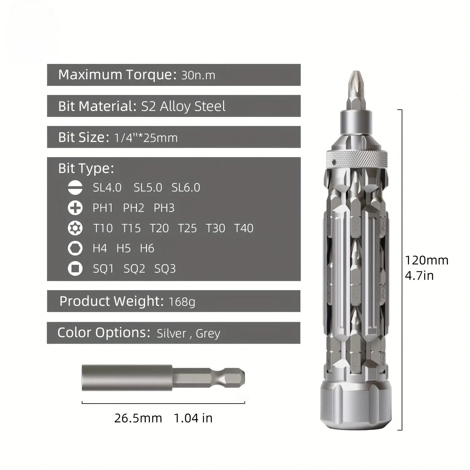S1 EDC Multi-Function Screwdriver Set with Magnetic Torx Phillips Hex Drill Bit Portable Repair Tool for Outdoor Home