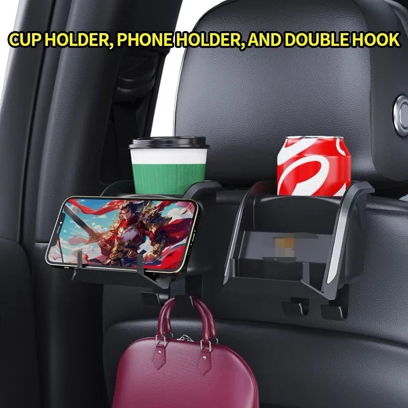 Car Seat Back Water Cup Holder Multi-Functional Hook Car Beverage Fixed Frame Car Seat Phone Holder Car Seat Storage Holder