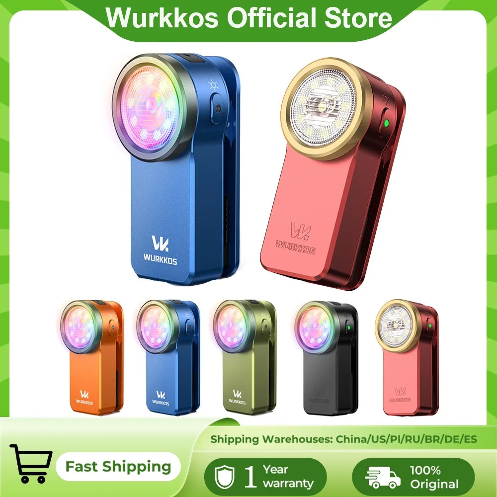 HD03 680LM Mini Clip Light USB Rechargeable Pocket Flashlight Spotlight/Floodlight Portable RGB Torch with Magnet