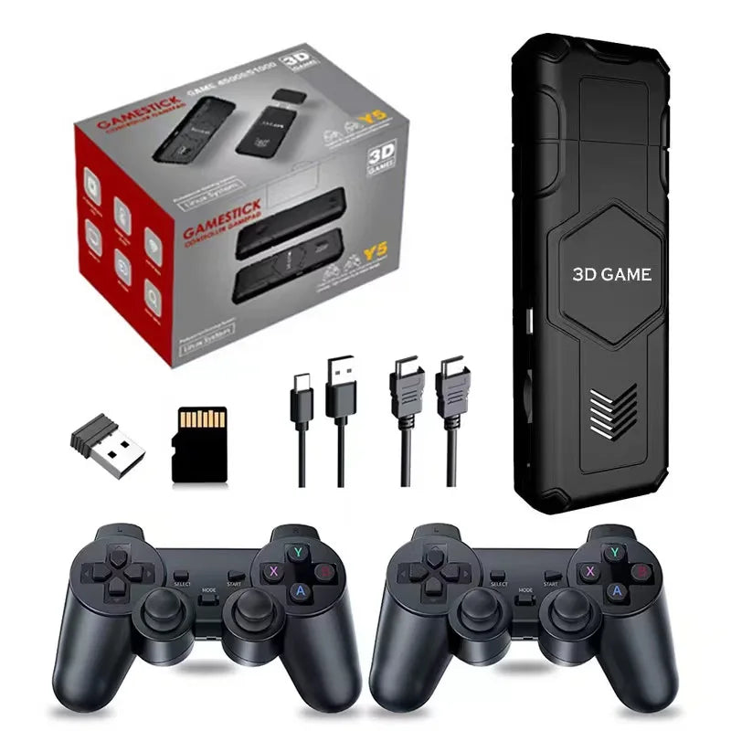 Y5 Retro TV Game Stick 2.4G Wireless Controller 4K HD Video Game Console Support Multiplayer PS1 Family Portable