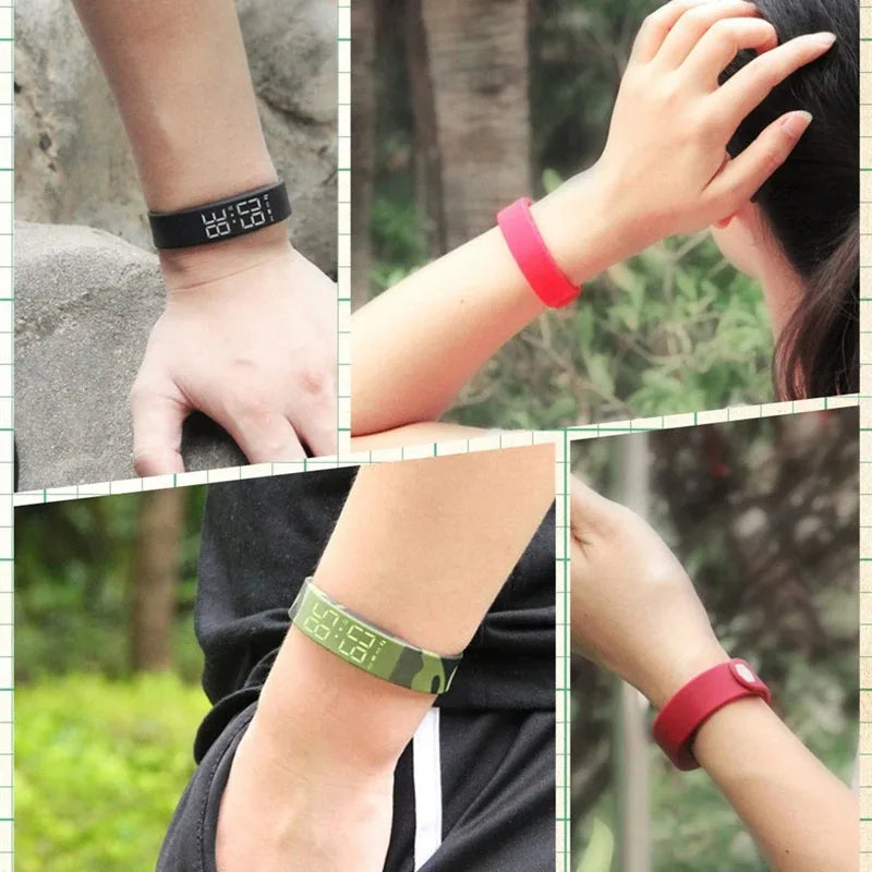 LED Digital Smart Bracelet Waterproof Smart Clock Smart Bracelet with Vibrating Alarm Clock Reminder