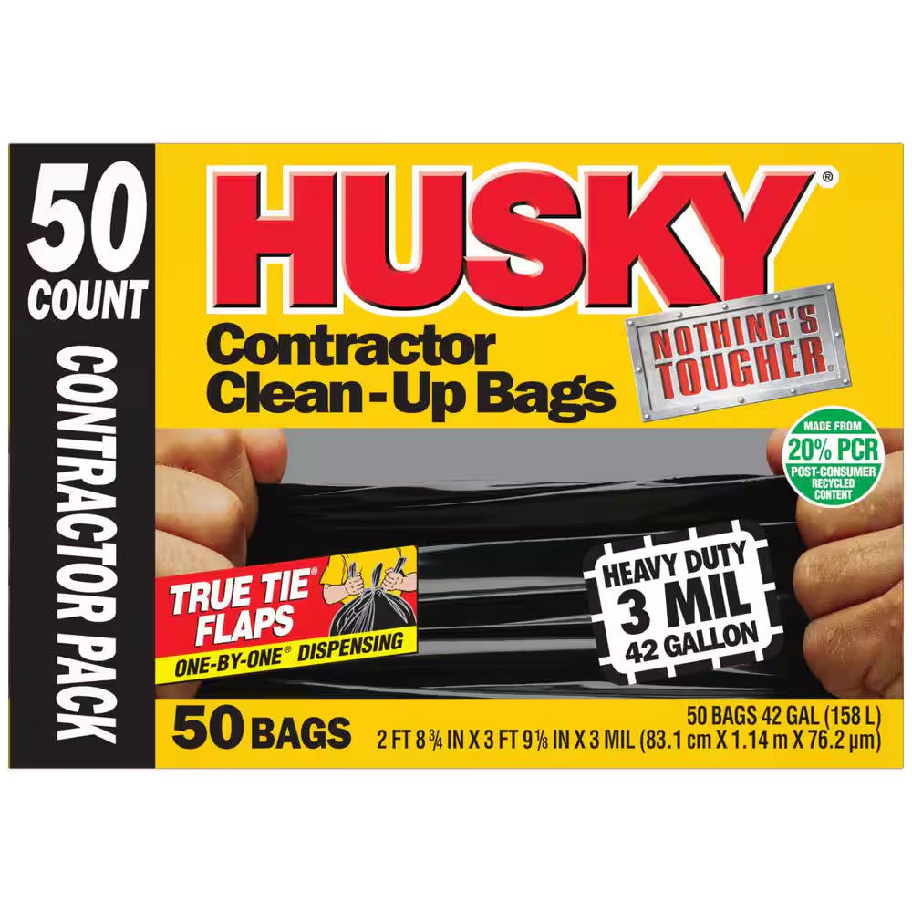 42 Gal. Heavy-Duty Contractor Clean-Up Bags with 20% PCR (50-Count)