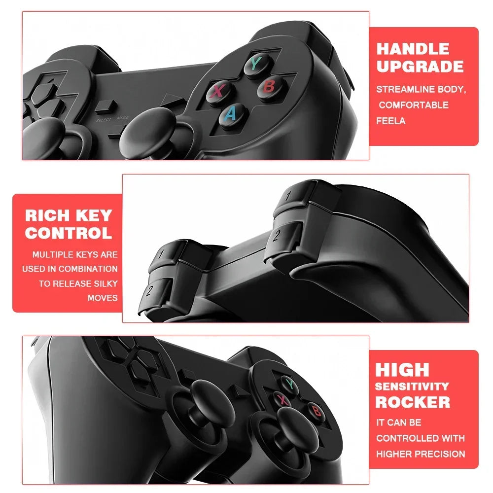 K8 Game Stick 4K HD Retro Video Game Console 64G 40000+ Games 40+Simulators Dual Wireless 2.4G Controller Console for Kids Gift