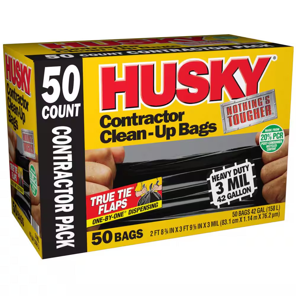 42 Gal. Heavy-Duty Contractor Clean-Up Bags with 20% PCR (50-Count)