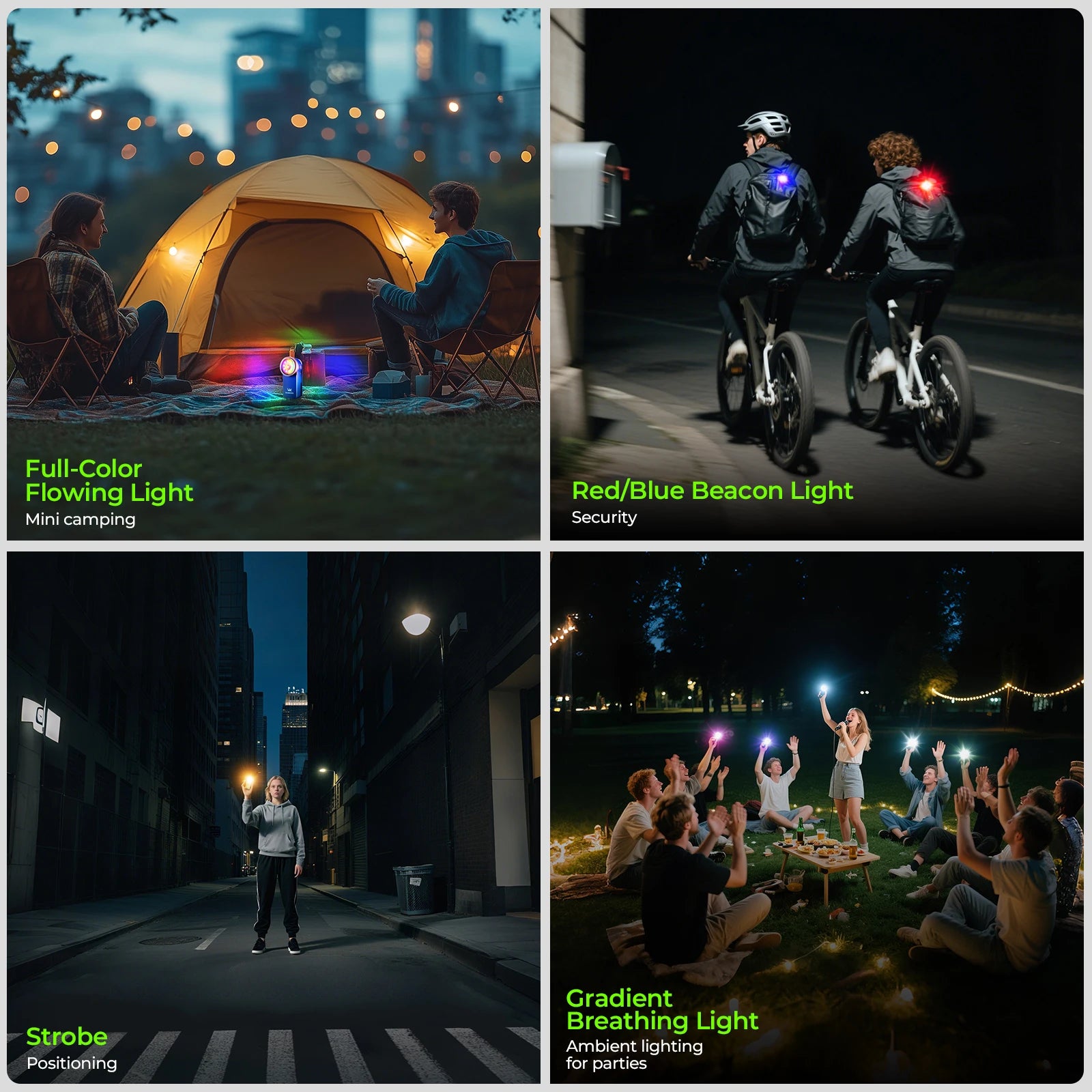 HD03 680LM Mini Clip Light USB Rechargeable Pocket Flashlight Spotlight/Floodlight Portable RGB Torch with Magnet