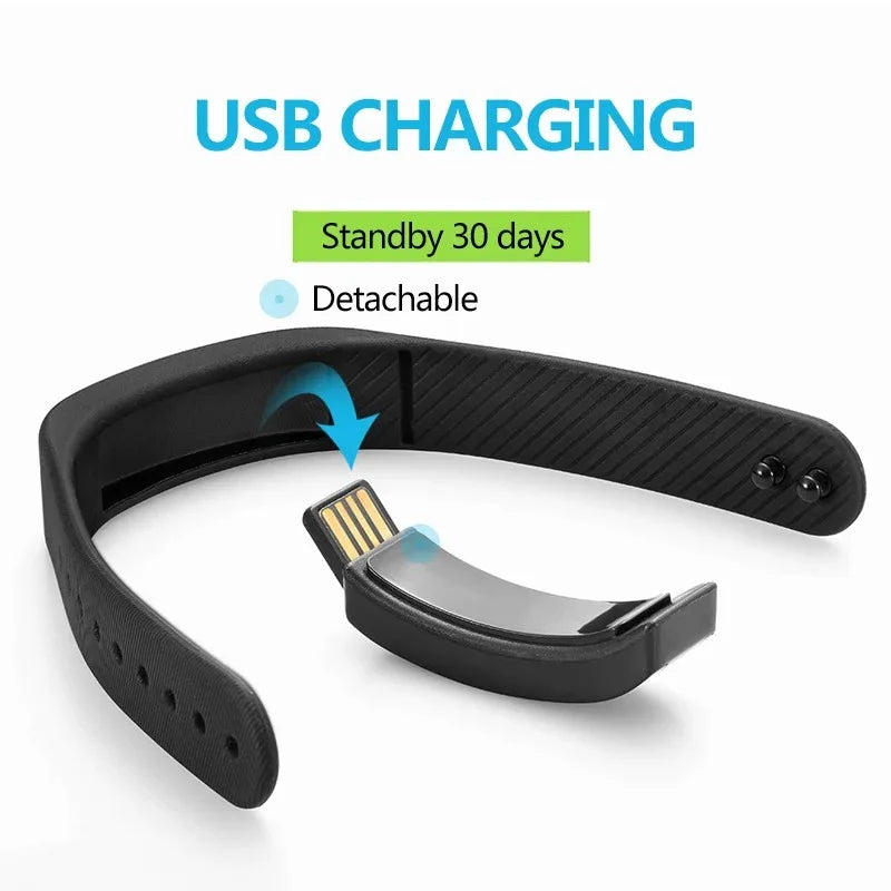 LED Digital Smart Bracelet Waterproof Smart Clock Smart Bracelet with Vibrating Alarm Clock Reminder