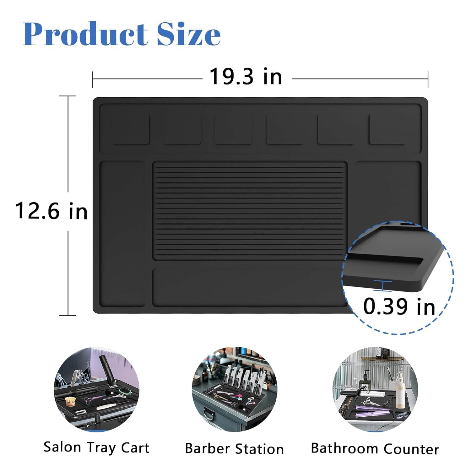 Magnetic Barber Mat for Clippers, 6 Magnet Tool Organizer for Grooming Stations